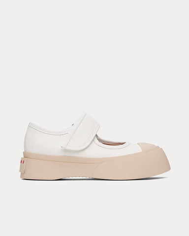 Marni Mary Jane Leather White Slip On Sneakers