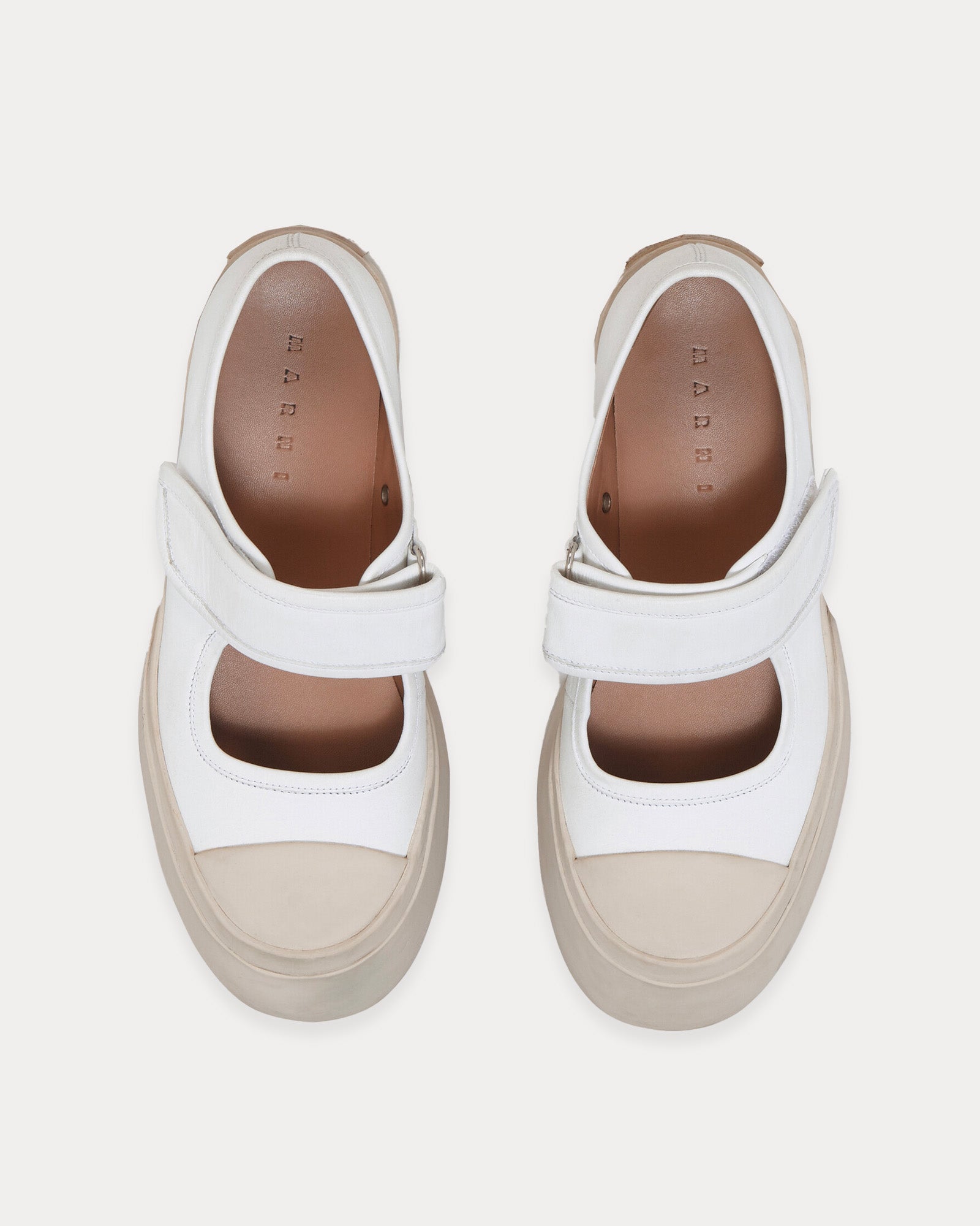 Marni Mary Jane Leather White Slip On Sneakers - 2