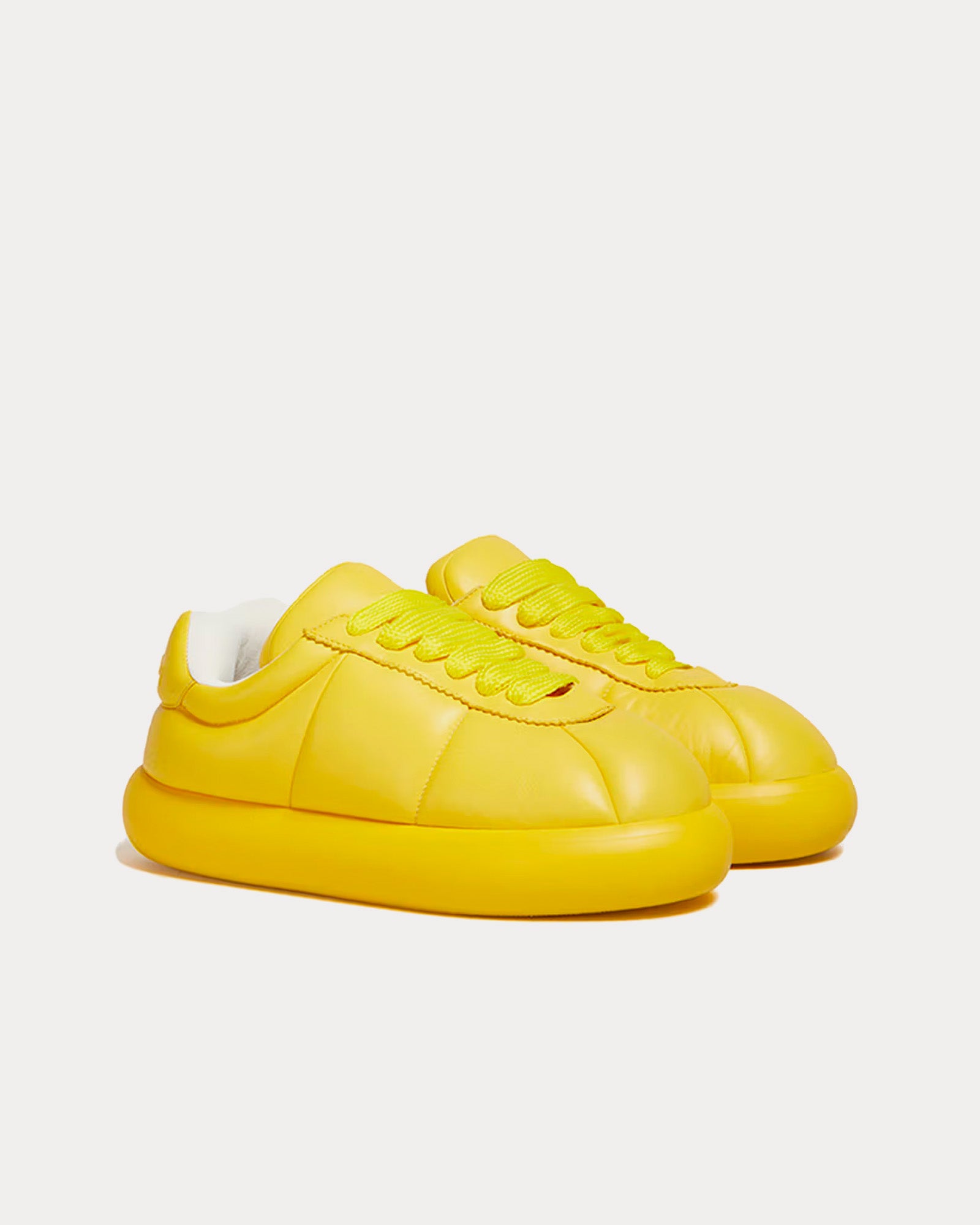 Marni Bigfoot 2.0 Leather Yellow Low Top Sneakers - 2