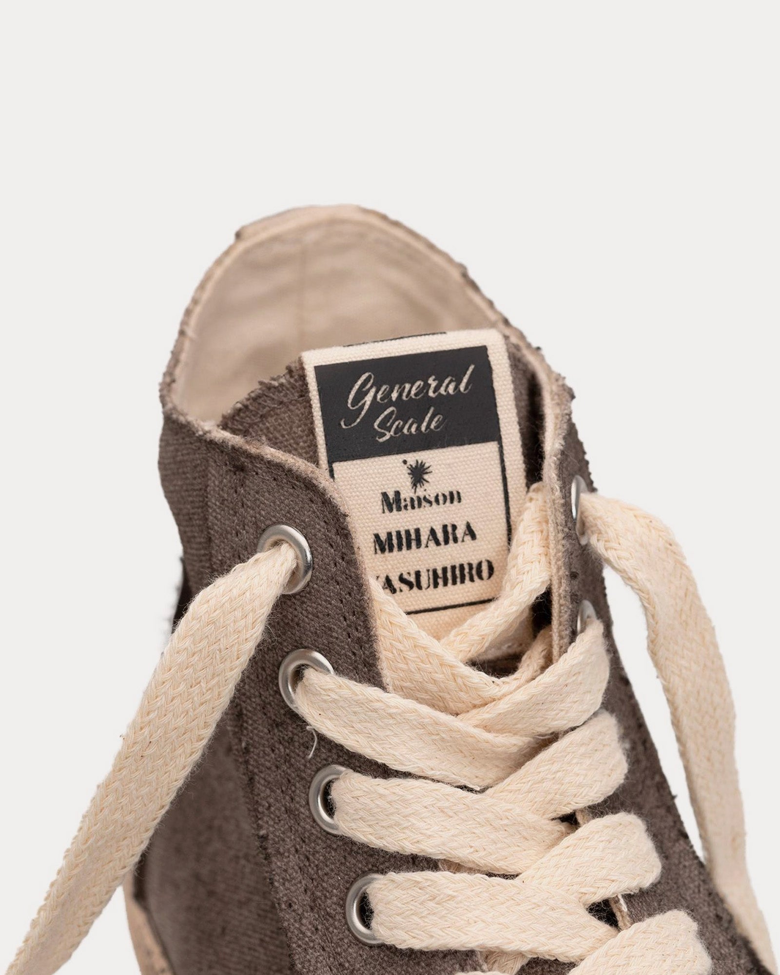 General Scale By Maison Mihara Yasuhiro Past Sole Overdyed Canvas Grey High Top Sneakers - 2