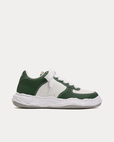 Mihara Yasuhiro Wayne OG Sole Embossed Leather Green / White Low Top Sneakers