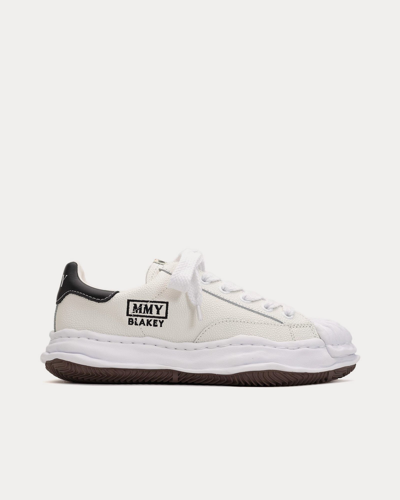 Blakey OG Sole Embossed Leather White Low Top Sneakers