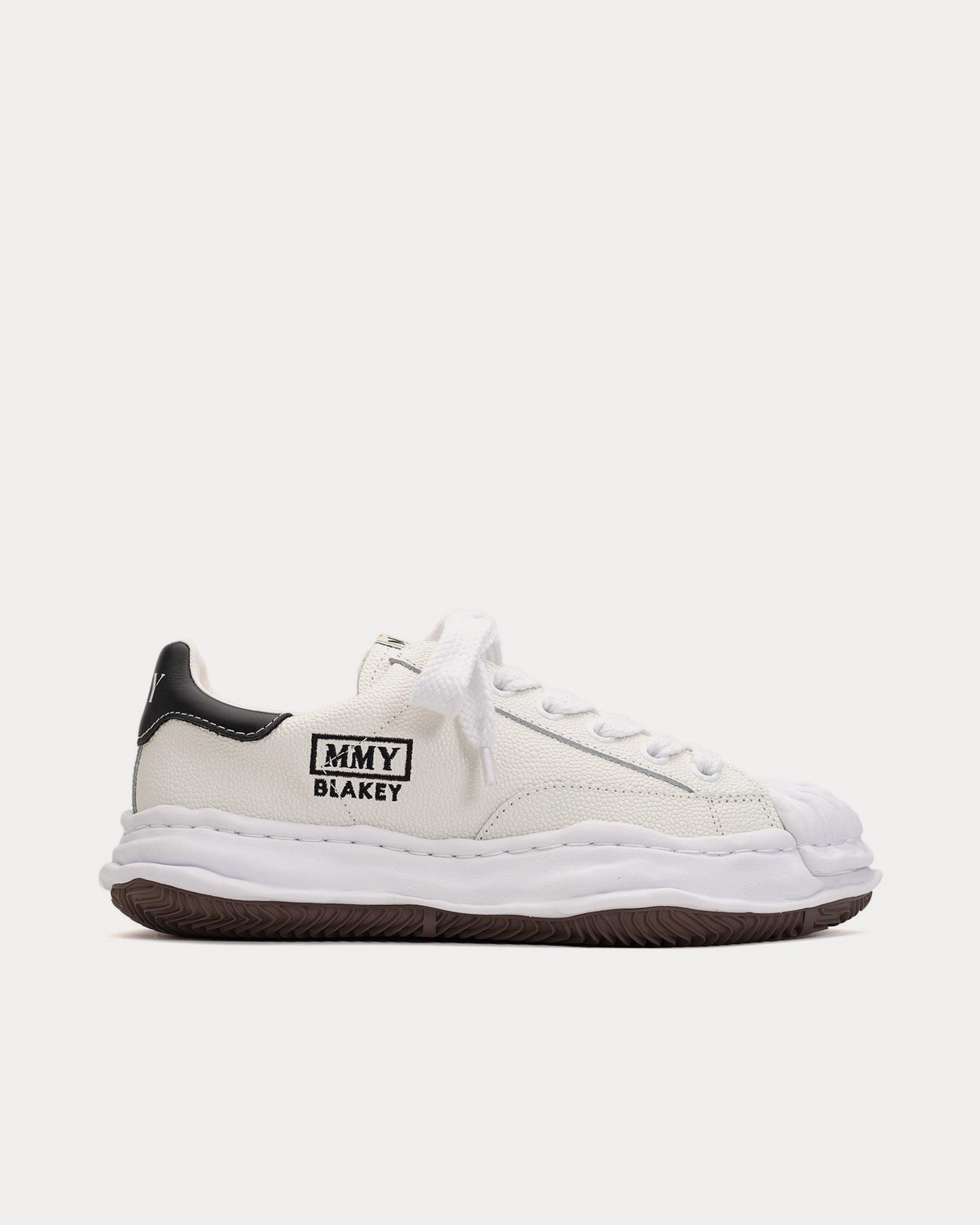 Mihara Yasuhiro Blakey OG Sole Embossed Leather White Low Top Sneakers - 1