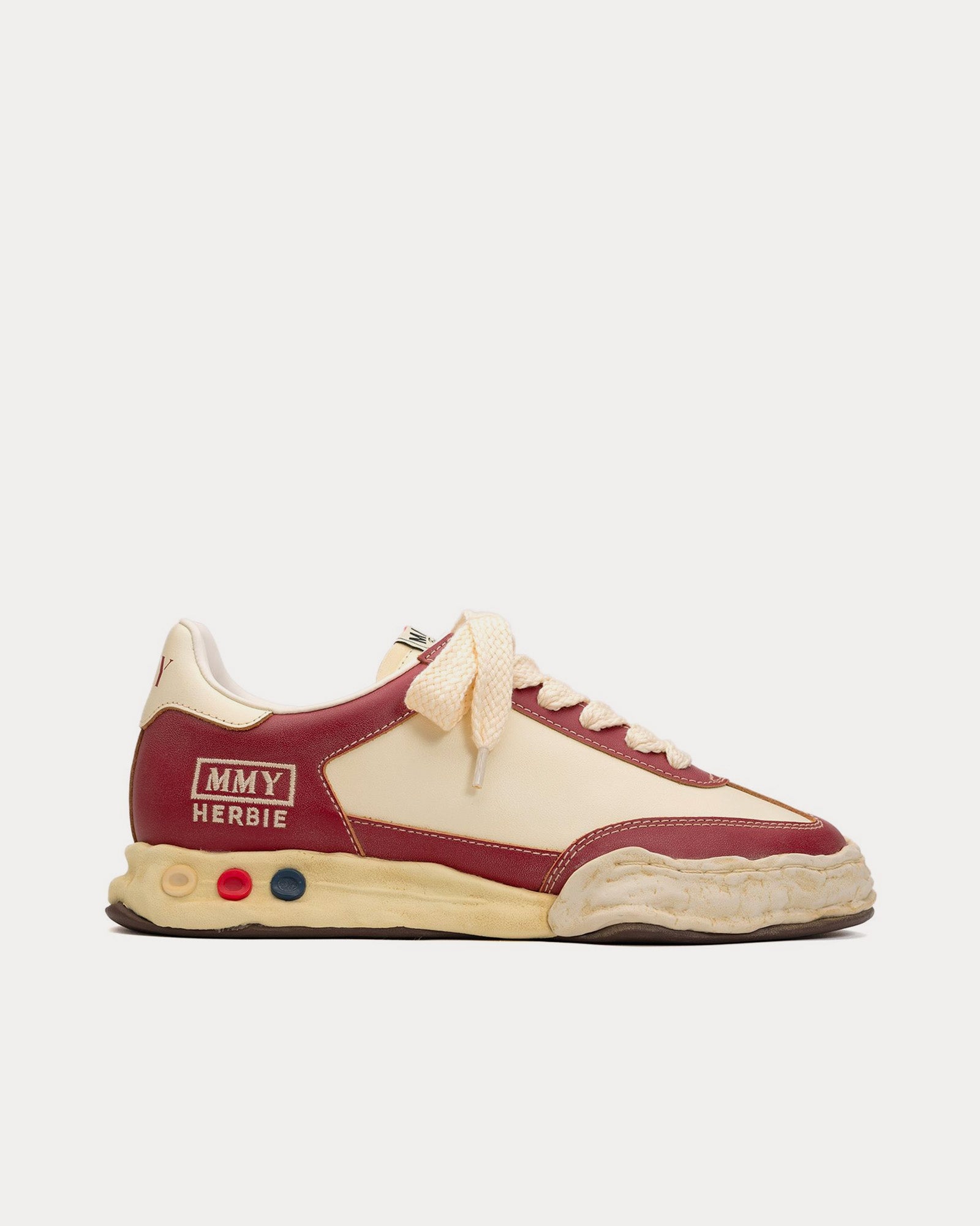 Mihara Yasuhiro Herbie OG Sole VC Leather Red / White Low Top Sneakers - 1