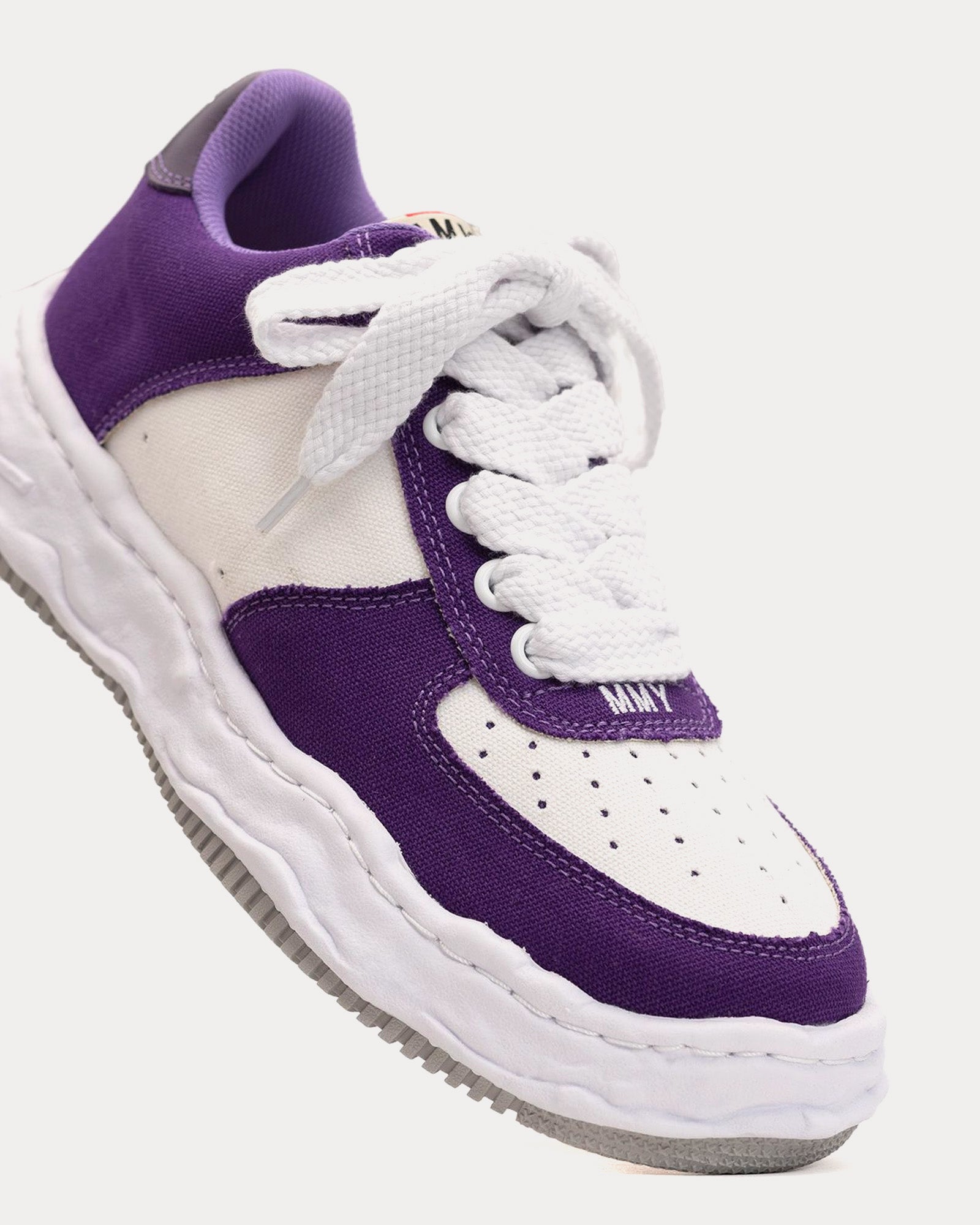 Mihara Yasuhiro Wayne OG Sole Canvas Purple / White Low Top Sneakers - 2