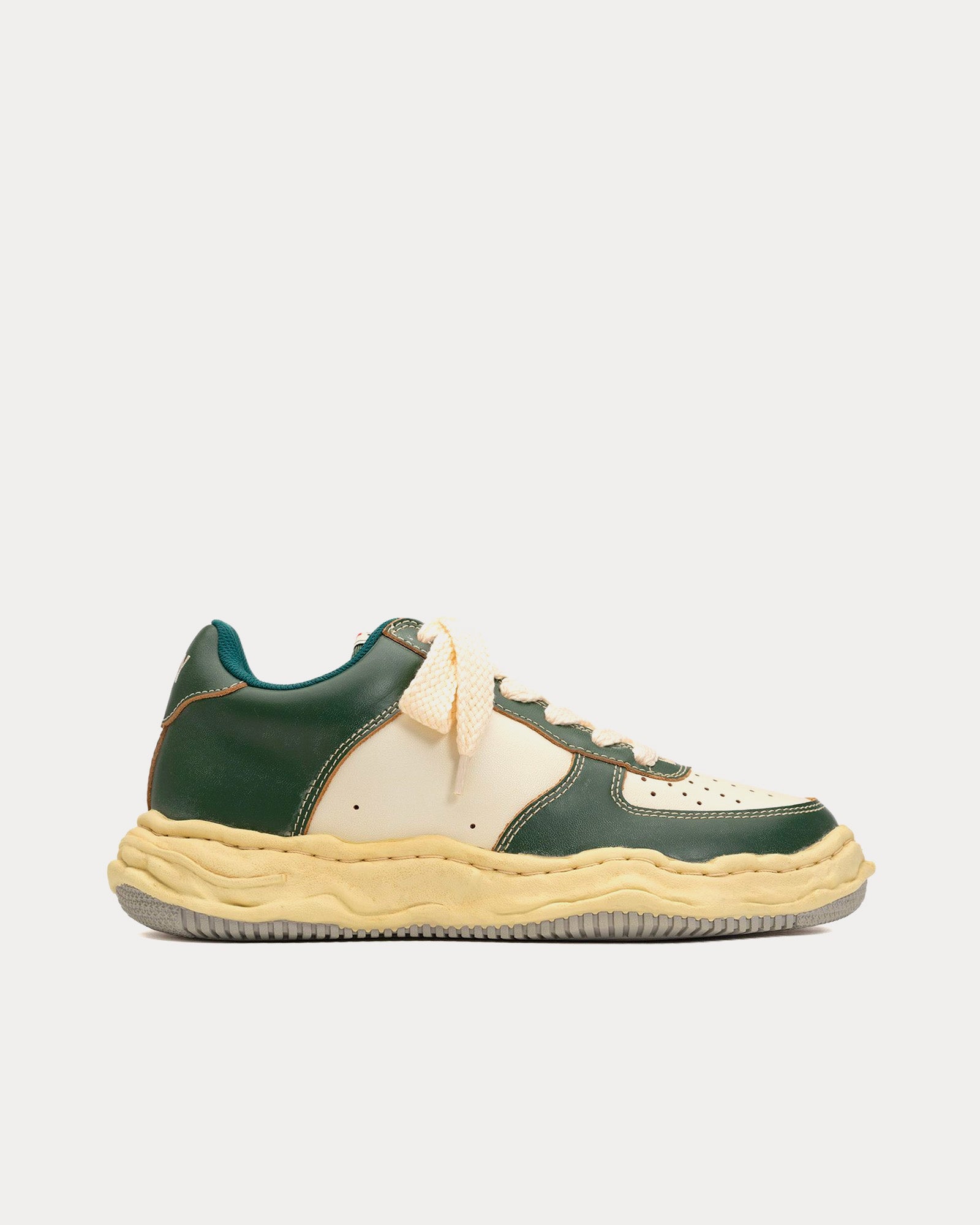 Mihara Yasuhiro Wayne OG Sole VC Leather Green / White Low Top Sneakers - 1