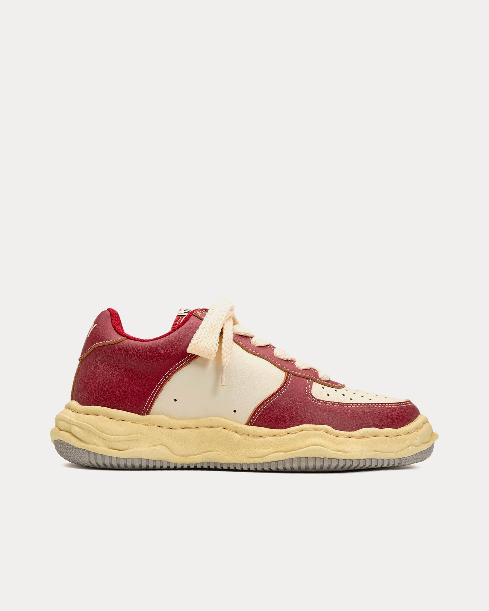 Mihara Yasuhiro Wayne OG Sole VC Leather Red / White Low Top Sneakers - 1