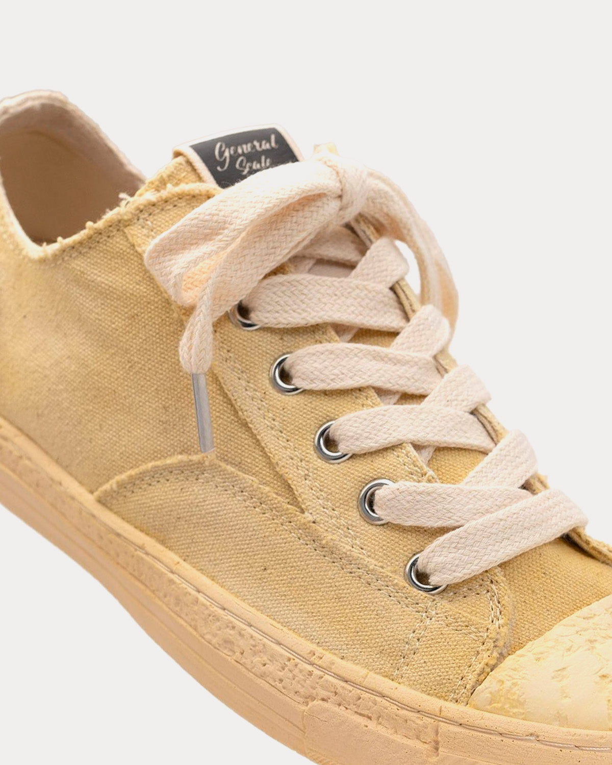 Past Sole Overdyed Canvas Beige Low Top Sneakers