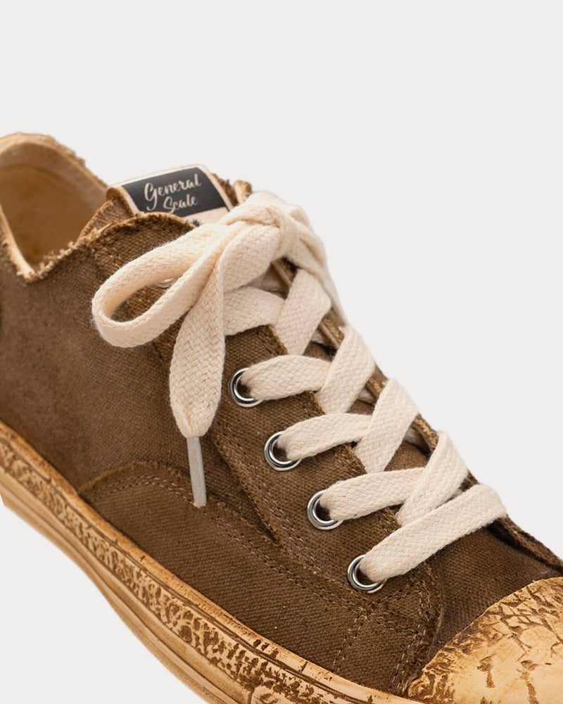 General Scale By Maison Mihara Yasuhiro Past Sole Overdyed Canvas Brown Low Top Sneakers - 2