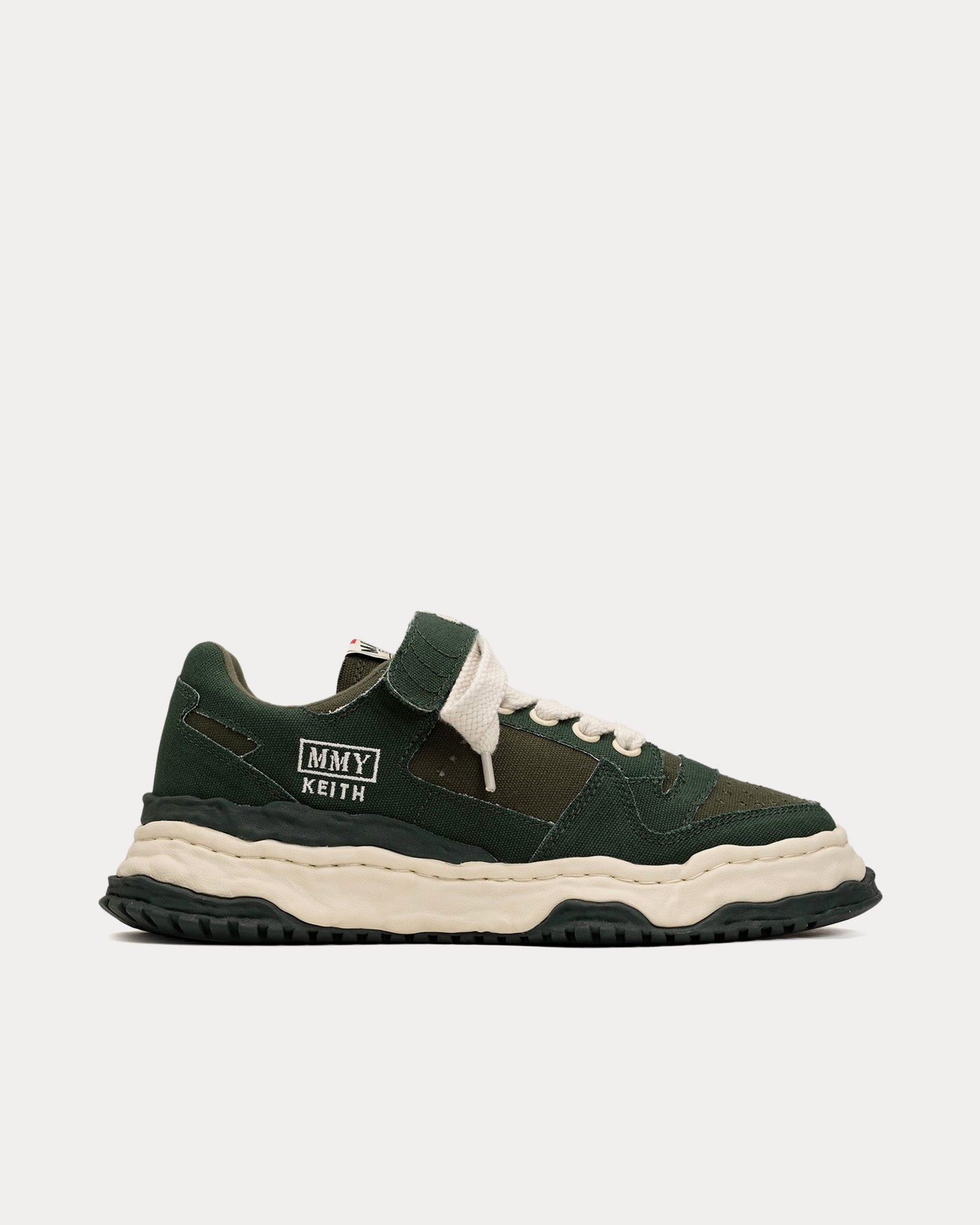 Mihara Yasuhiro Keith OG Sole Canvas Green Low Top Sneakers - 1