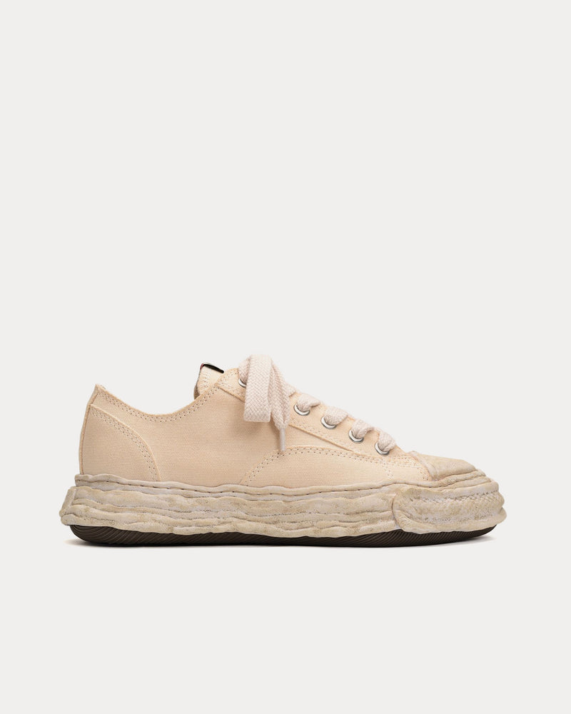 Mihara Yasuhiro Peterson23 OG Sole Garment Dyed Canvas Beige Low Top Sneakers - 1