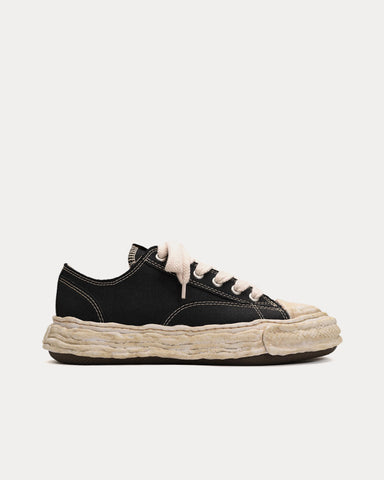 Mihara Yasuhiro Peterson23 OG Sole Garment Dyed Canvas Black Low Top Sneakers