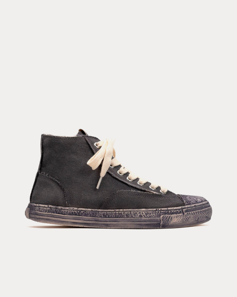 General Scale By Maison Mihara Yasuhiro Past Sole Overdyed Canvas Black High Top Sneakers - 1