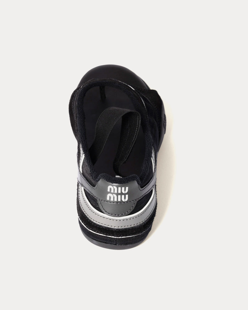 Miu Miu Gymnasium Technical Fabric Thong Black / Anthracite Ballerinas - 3