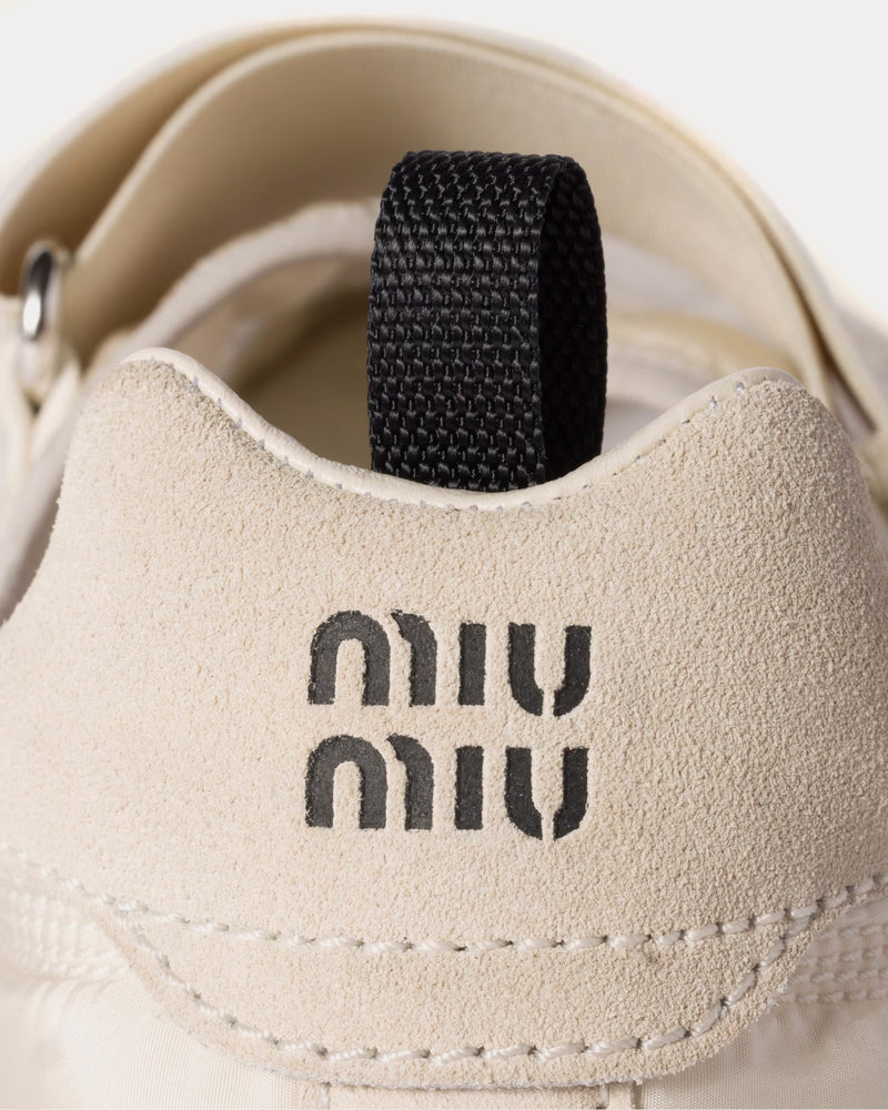 Miu Miu Tyre Technical Fabric & Suede Ivory Ballerinas - 4