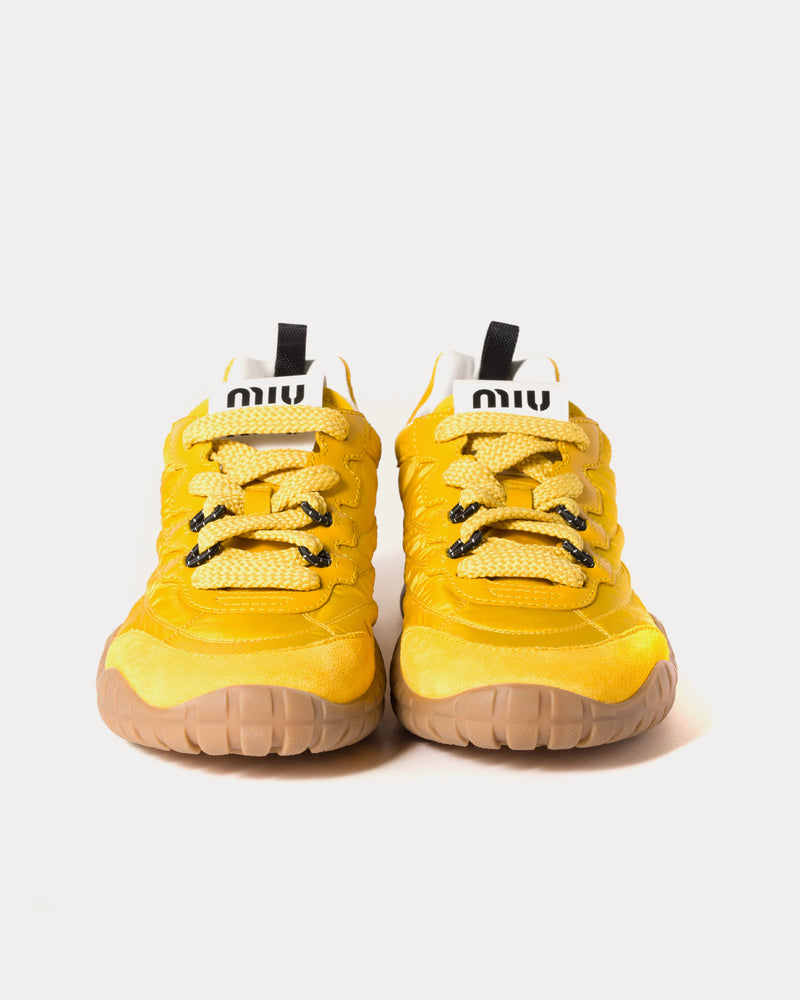 Miu Miu Tyre Technical Fabric & Suede Topaz Low Top Sneakers - 2