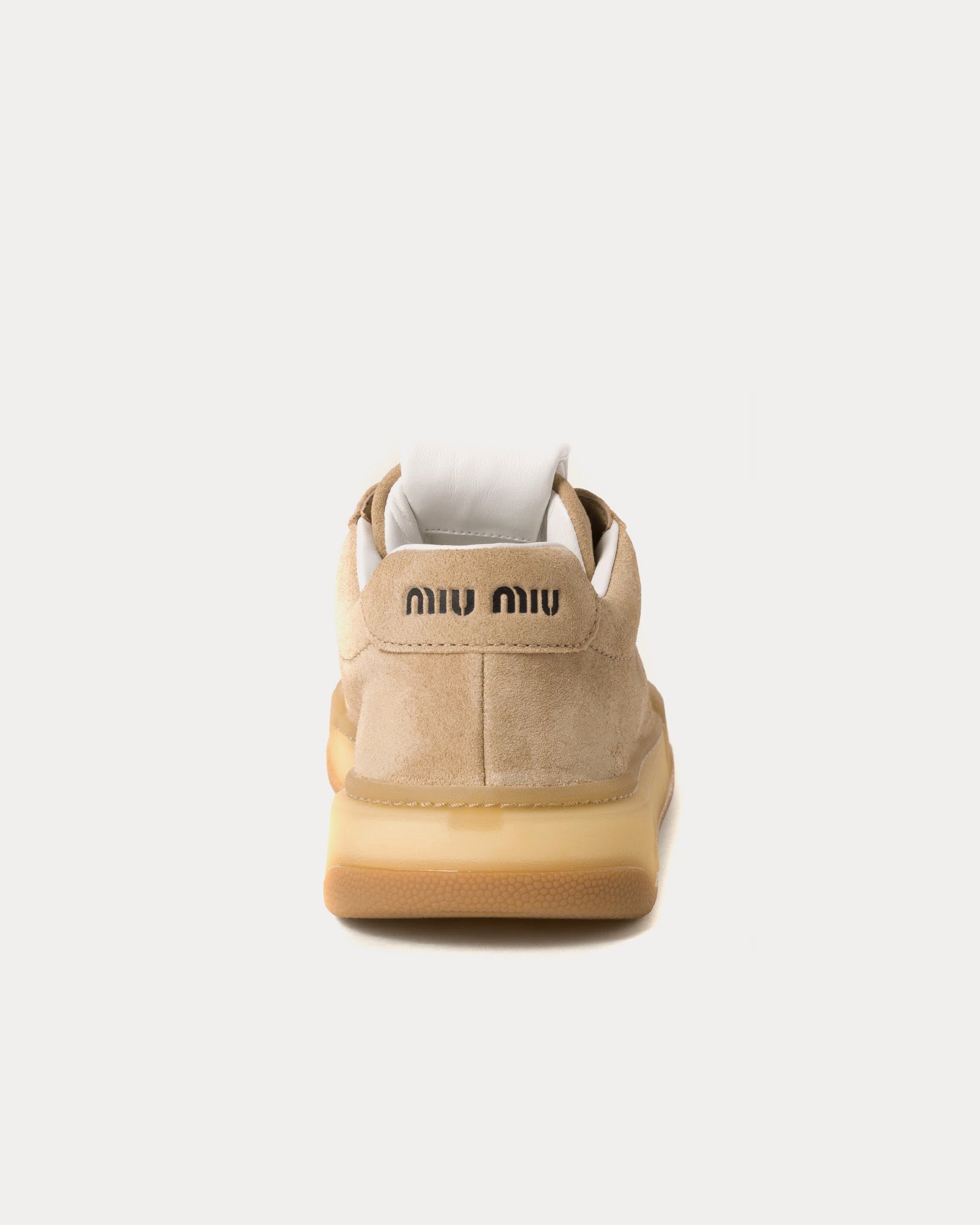 Miu Miu Bleached Suede Ecru Low Top Sneakers - 3