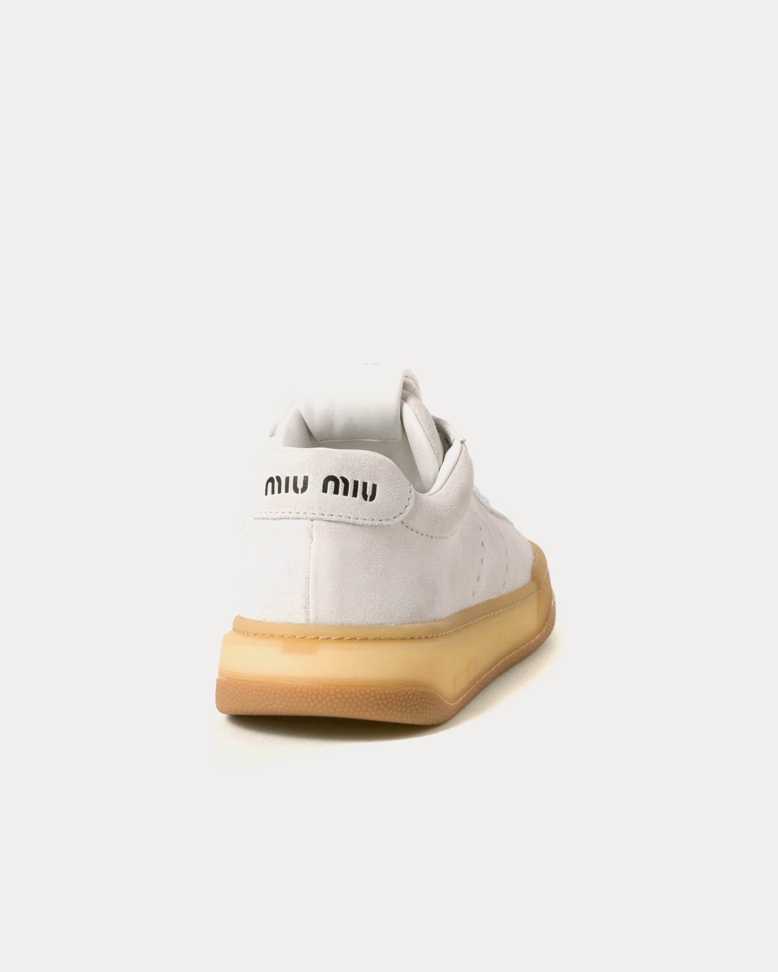 Miu Miu Bleached Suede White Low Top Sneakers - 3