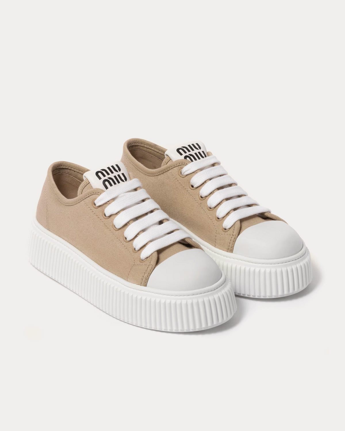 Women's, Platform Denim Colonial Beige Low Top Sneakers