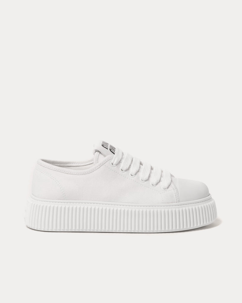 Miu Miu Platform Denim White Low Top Sneakers - Sneak in Peace