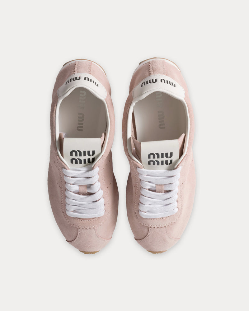 Miu Miu Plume Suede Orchid Pink Low Top Sneakers - 2