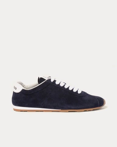 Miu Miu Suede Navy Low Top Sneakers