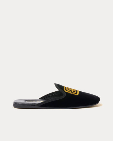 Miu Miu Velvet Black Slippers