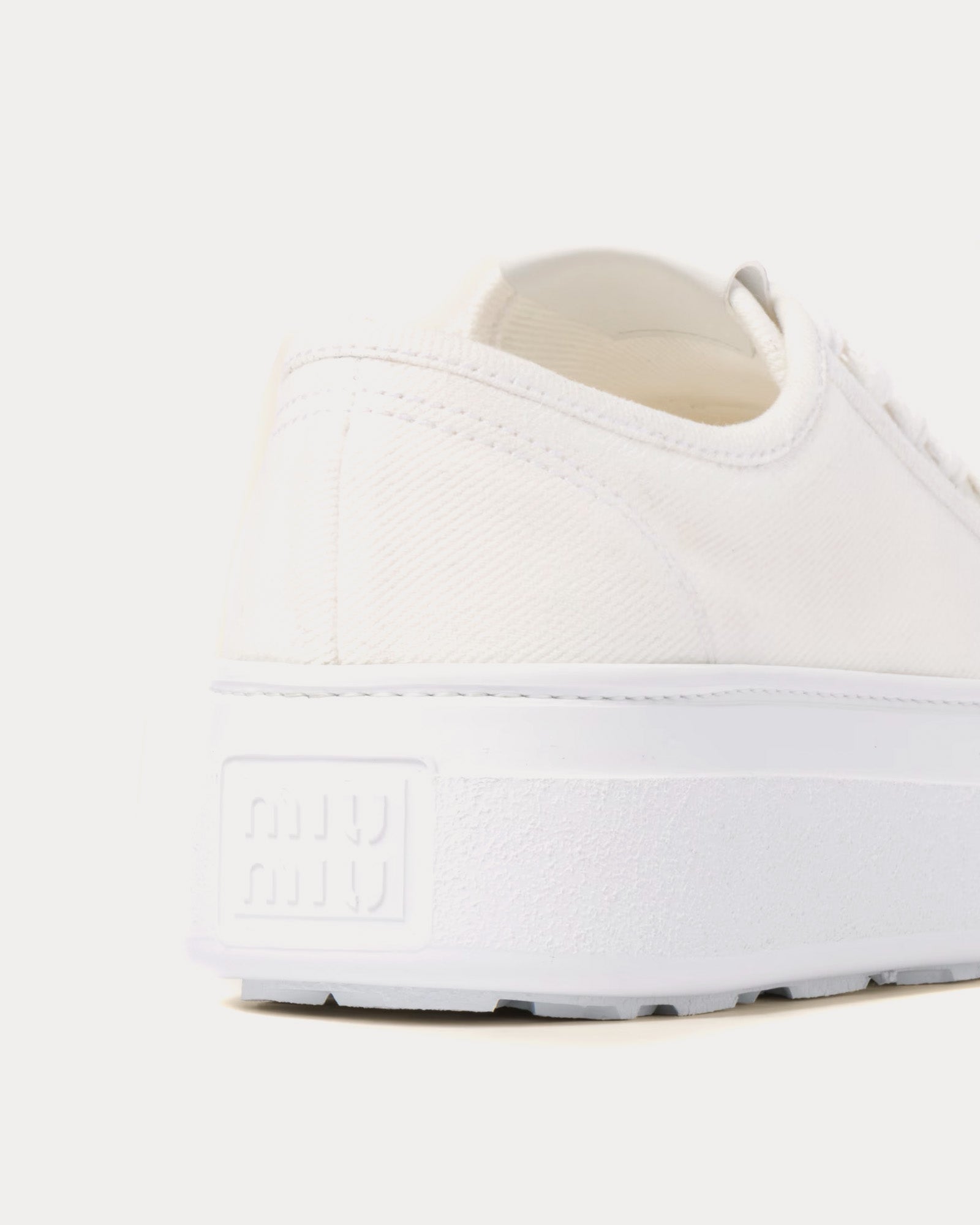 Miu Miu Denim White Low Top Sneakers - 3