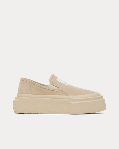 MM6 Maison Margiela Platform Suede Beige Slip On Sneakers