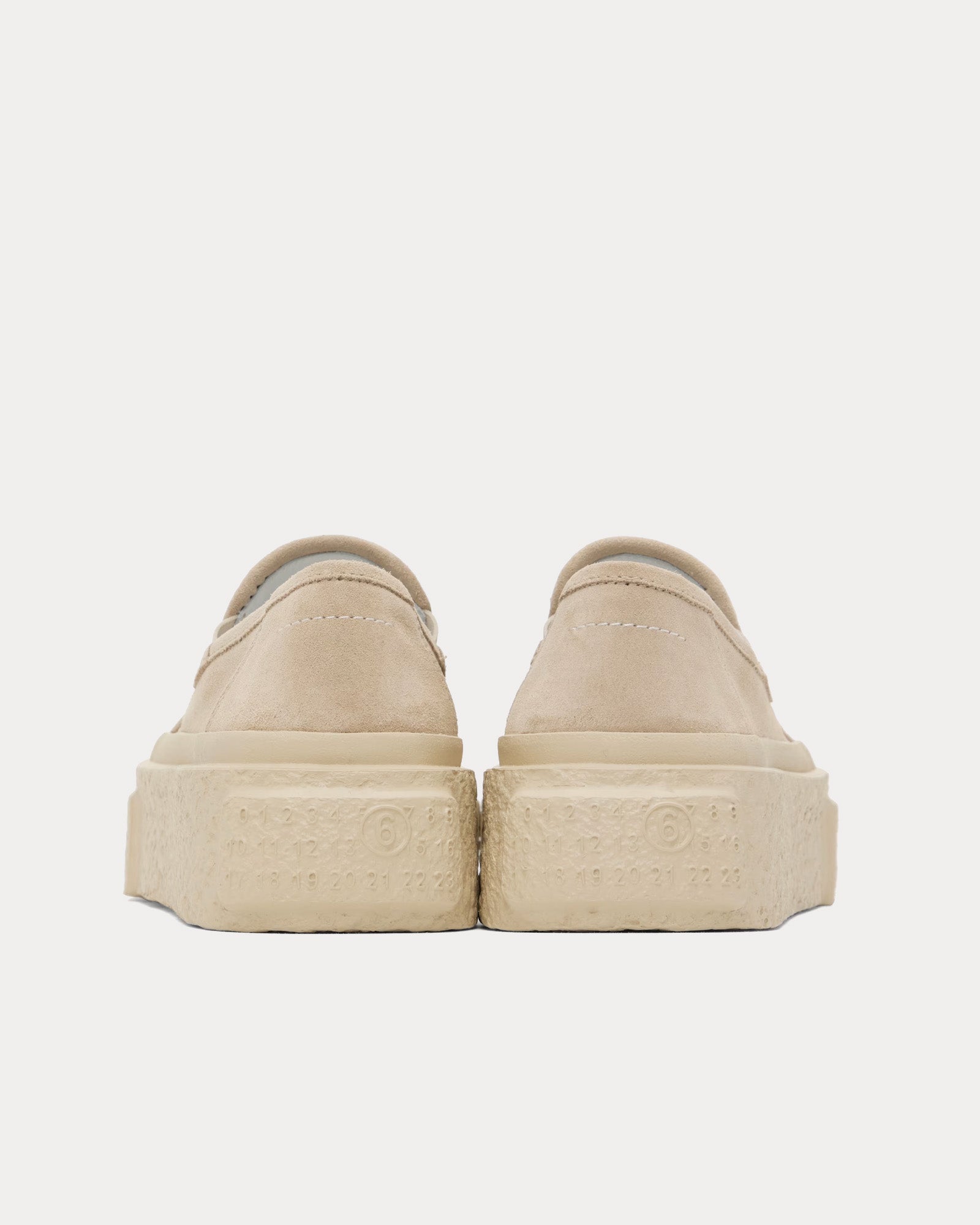 MM6 Maison Margiela Platform Suede Beige Slip On Sneakers - 3