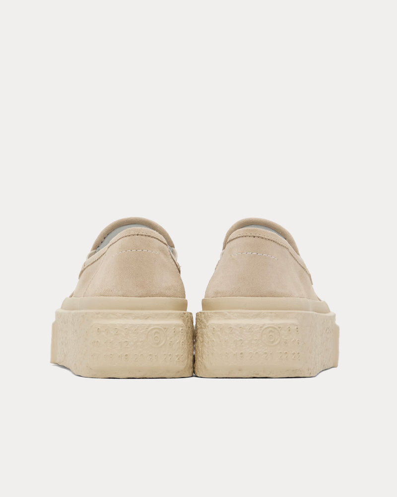 MM6 Maison Margiela Platform Suede Beige Slip On Sneakers - 3