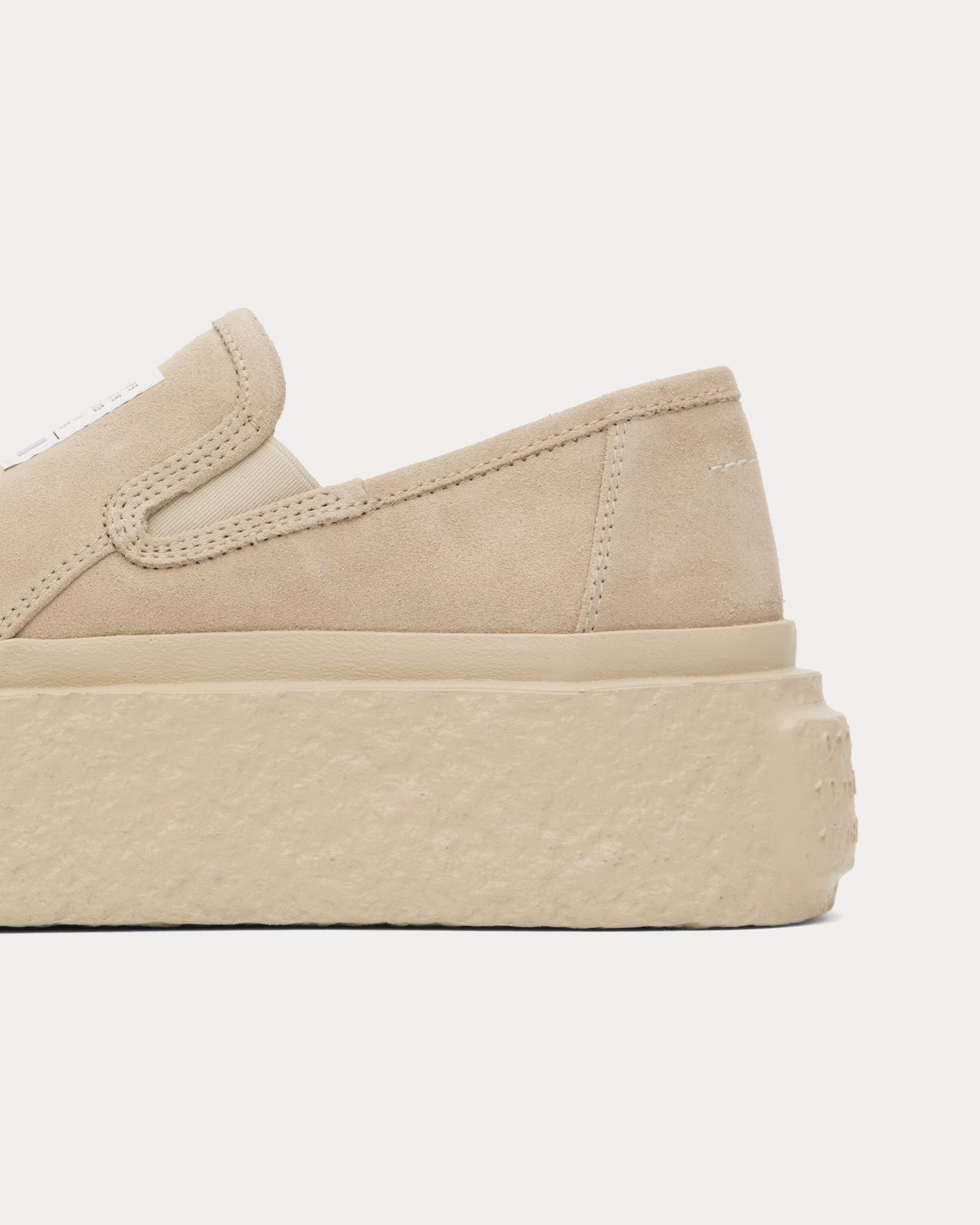 MM6 Maison Margiela Platform Suede Beige Slip On Sneakers - 4