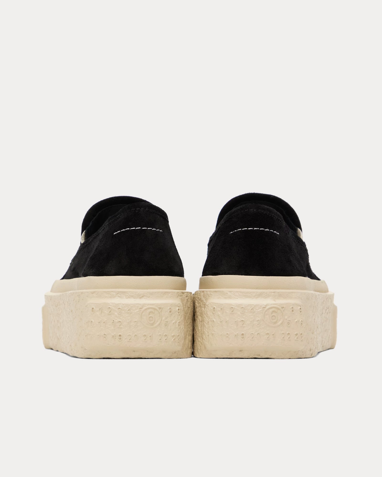 MM6 Maison Margiela Platform Suede Black Slip On Sneakers - 3