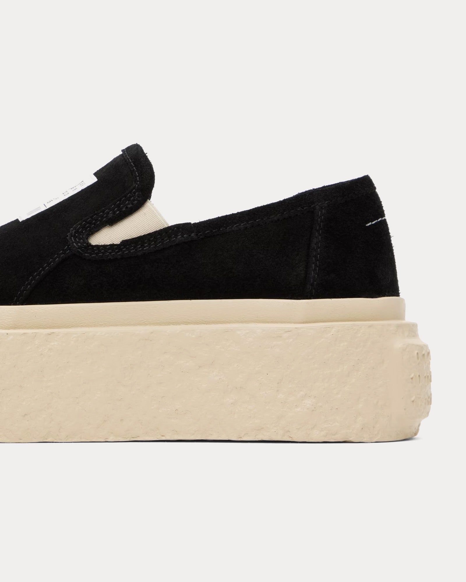 MM6 Maison Margiela Platform Suede Black Slip On Sneakers - 4