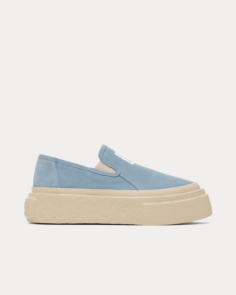 MM6 Maison Margiela Platform Suede Skyway Blue Slip On Sneakers - 1