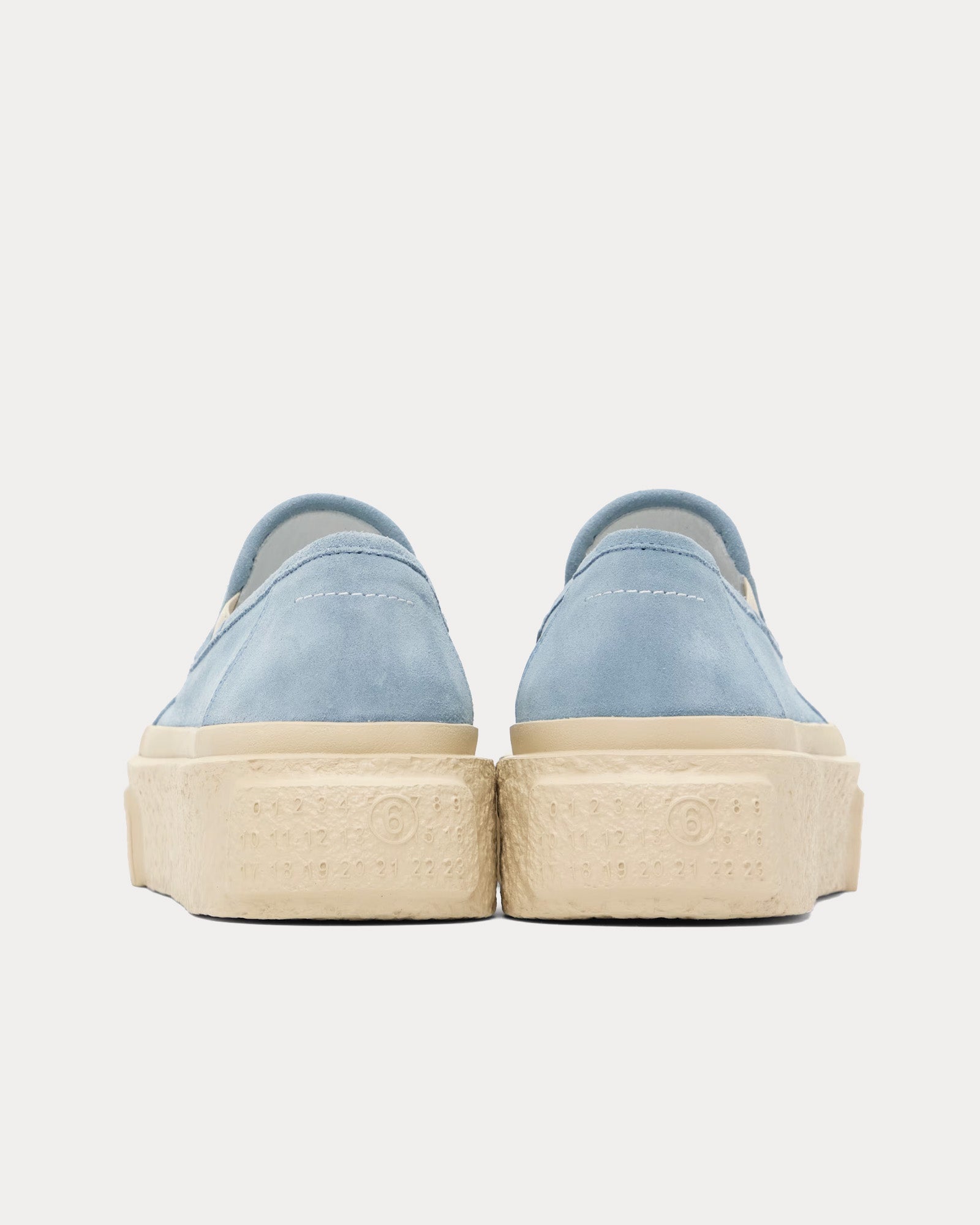 MM6 Maison Margiela Platform Suede Skyway Blue Slip On Sneakers - 3