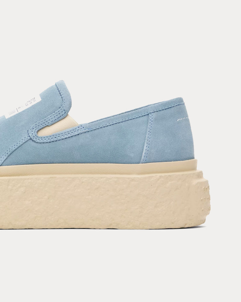 MM6 Maison Margiela Platform Suede Skyway Blue Slip On Sneakers - 4