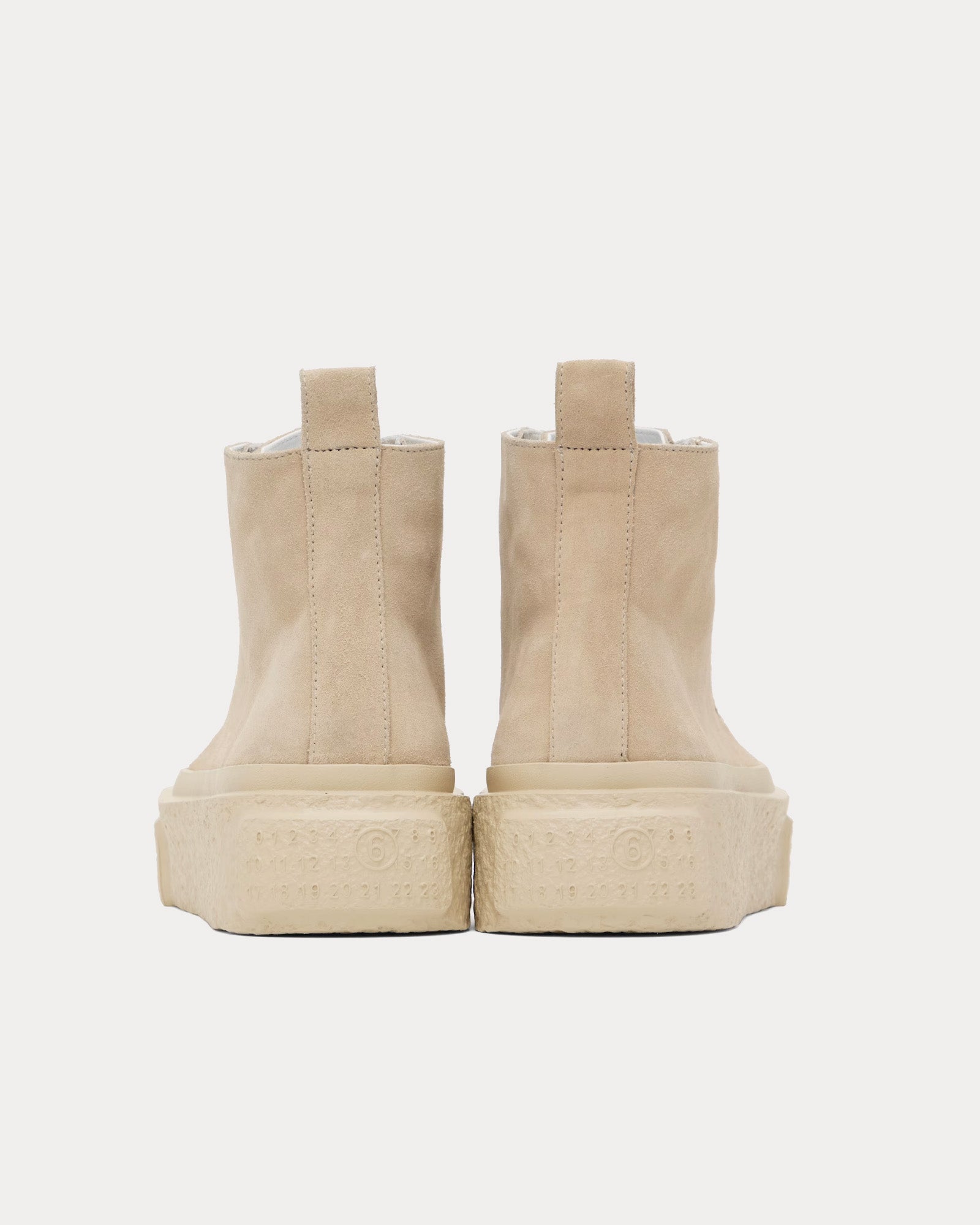 MM6 Maison Margiela Platform Suede Beige High Top Sneakers - 3