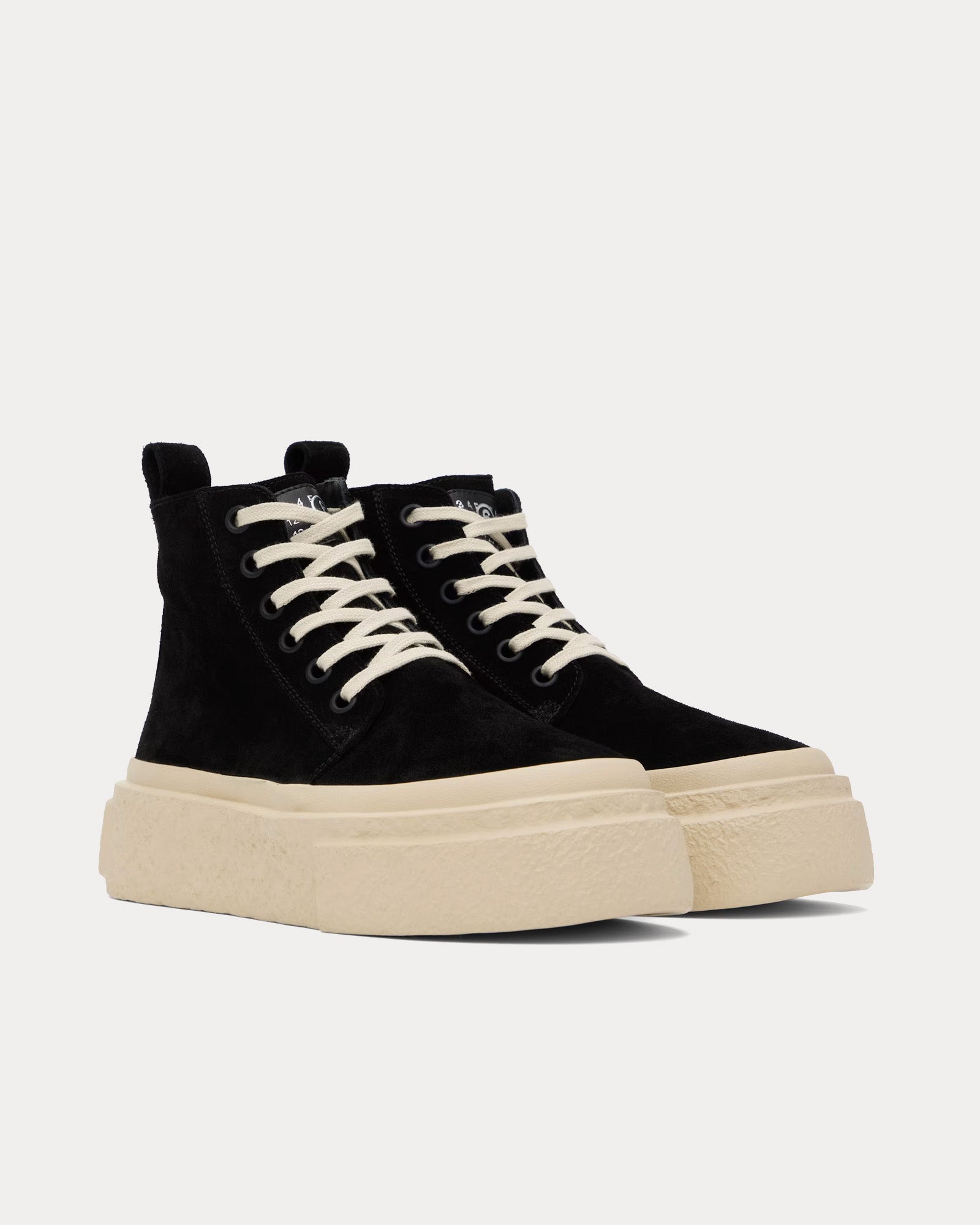 MM6 Maison Margiela Platform Suede Black High Top Sneakers - 2