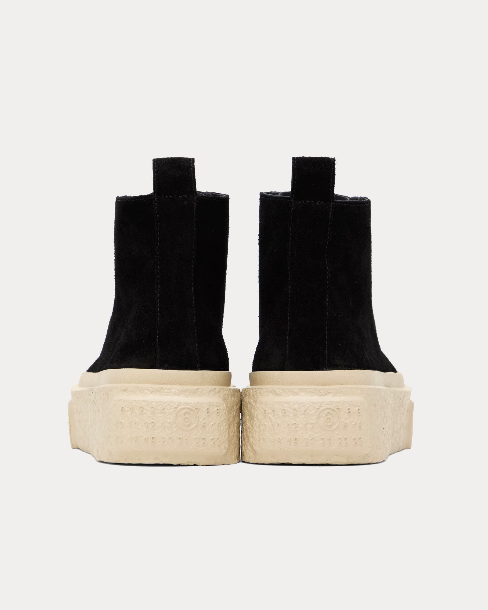 MM6 Maison Margiela Platform Suede Black High Top Sneakers - 3