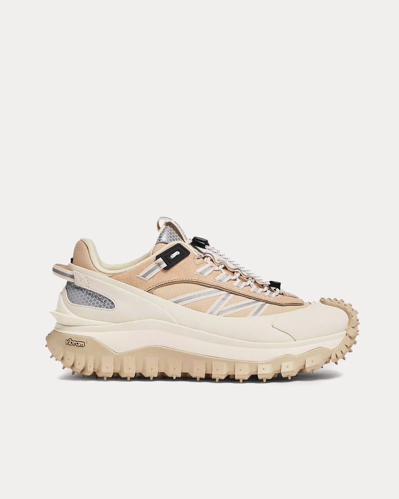 Moncler Trailgrip Suede & Ripstop Beige / White Low Top Sneakers - 1