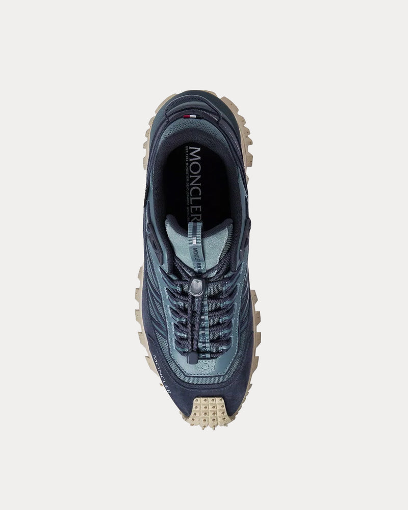 Moncler Trailgrip Suede & Mesh Lapis Blue Low Top Sneakers - 2