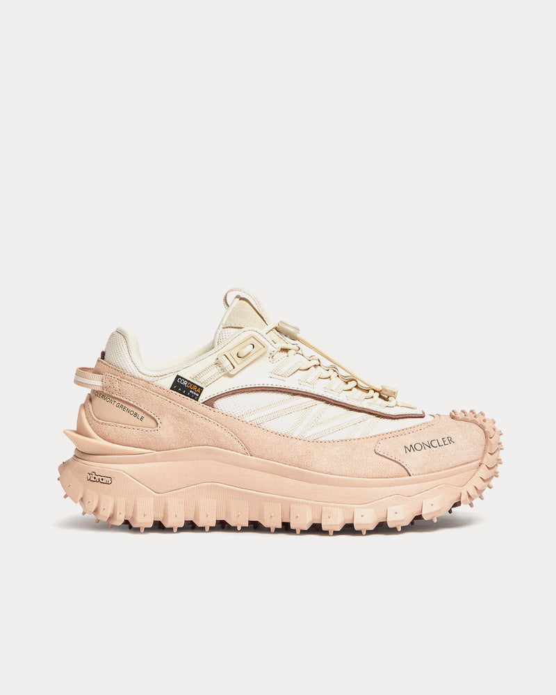 Moncler Trailgrip Suede & Mesh White / Pink Low Top Sneakers - 1