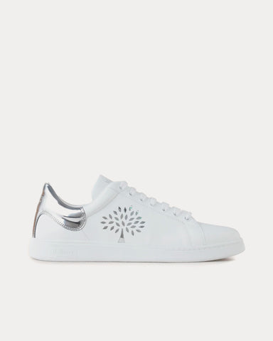 Mulberry Tree Tennis Bovine Leather White / Silver Low Top Sneakers