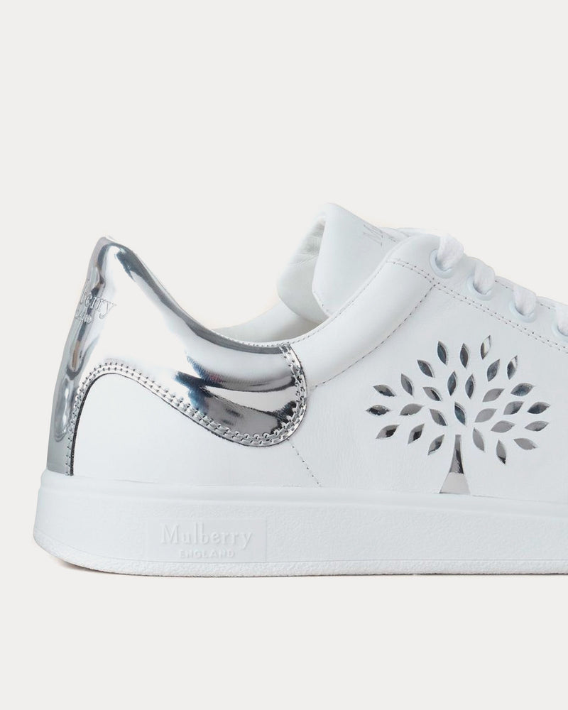 Mulberry Tree Tennis Bovine Leather White / Silver Low Top Sneakers - 2