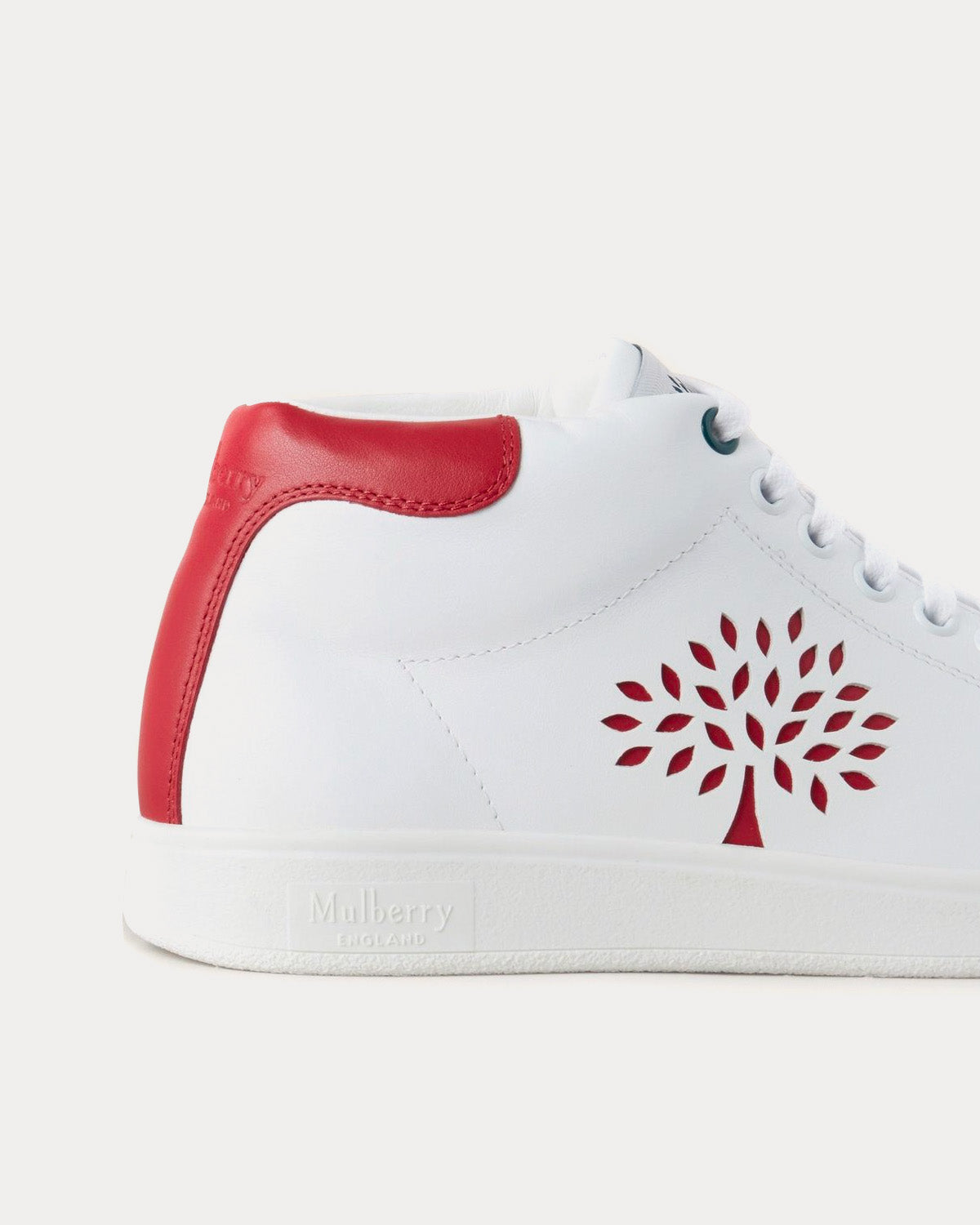 Mulberry Tree Tennis Leather Lancaster Red High Top Sneakers - 2