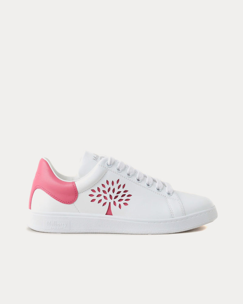 Mulberry Tree Tennis Bovine Leather Geranium Pink Low Top Sneakers - 1