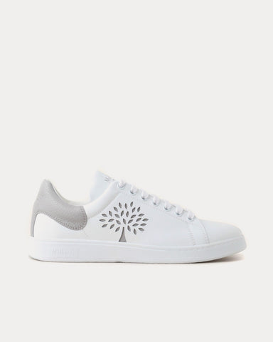 Mulberry Tree Tennis Bovine Leather Pale Grey Low Top Sneakers