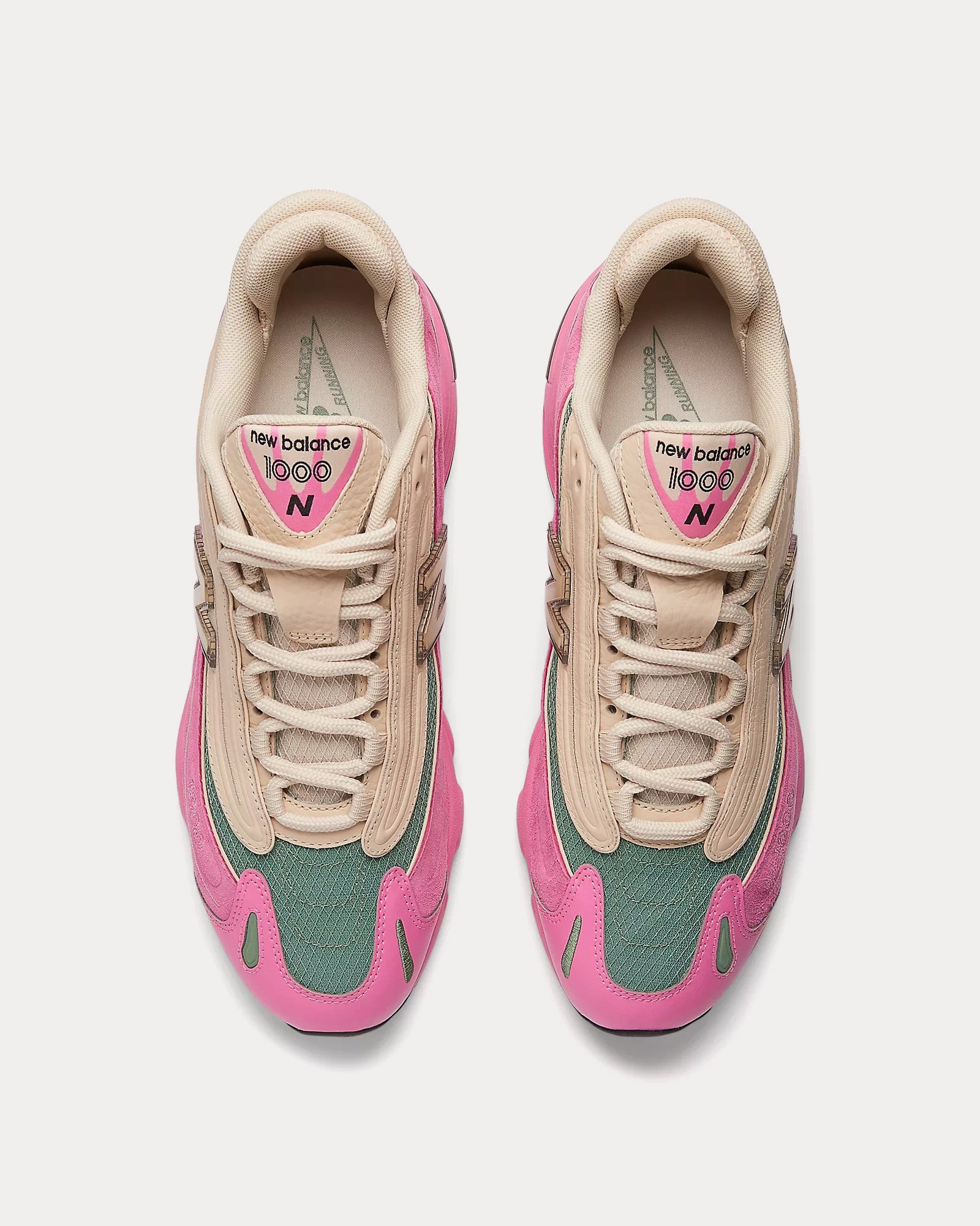 New Balance 1000 Real Pink / Sandstone Low Top Sneakers - 2