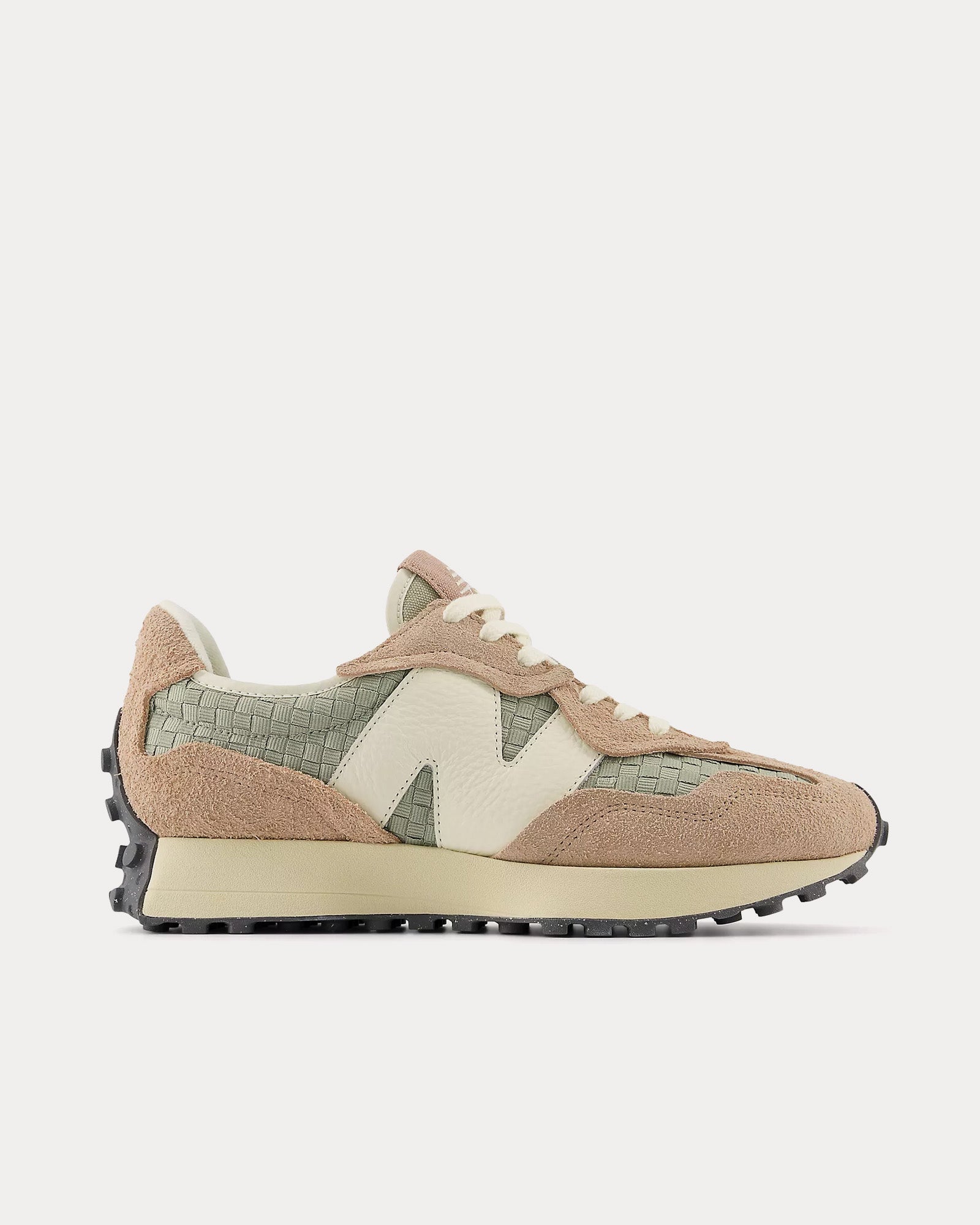 New Balance 327 Flat Taupe / Olivine Low Top Sneakers - 1